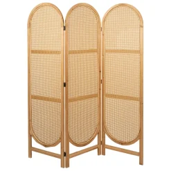 Paravent en sapin et rotin naturel 150xh180cm - Balamea