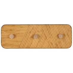 Patere 3 crochets en bambou et sapin naturel - Saori