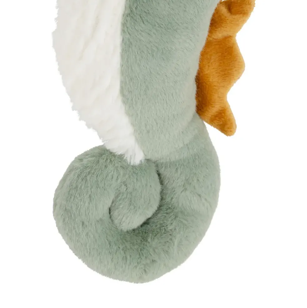 Peluche hippocampe en tissu vert
