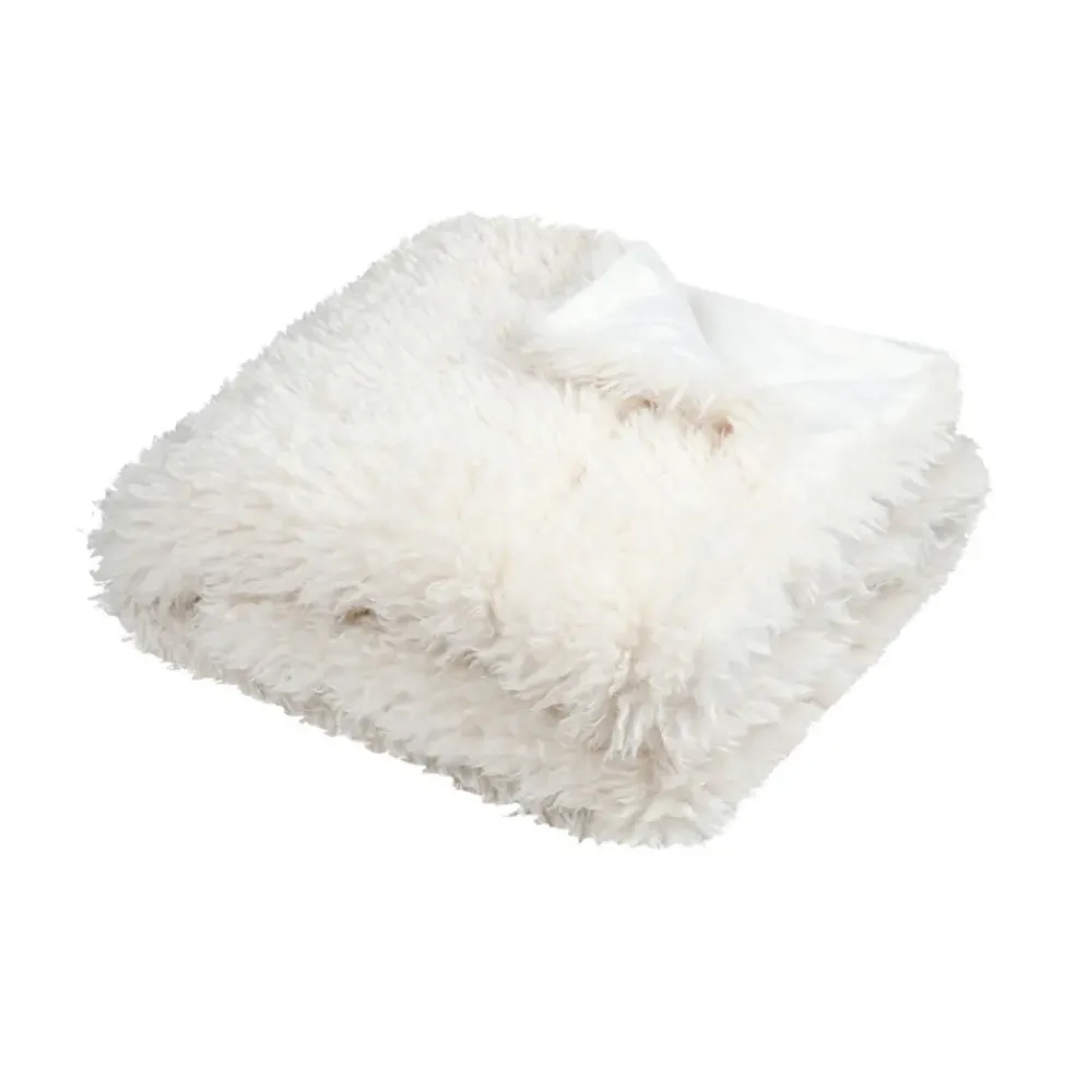 Plaid en tissu blanc 130x160 - Walton