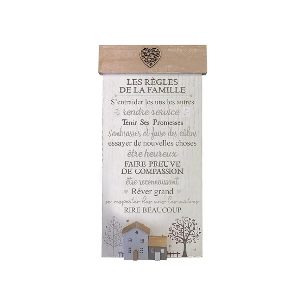 Plaque règles famille 25x50cm