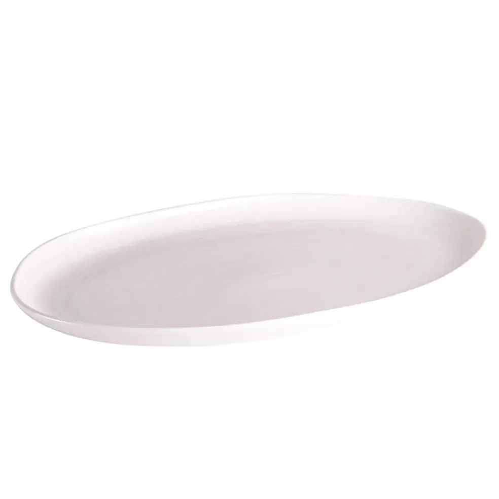 Plat ovale en porcelaine blanche 30x20cm - Ecume
