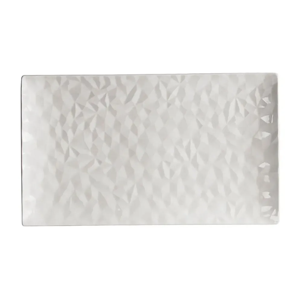 Plat rectangulaire en porcelaine blanc 31x18cm - Oasis