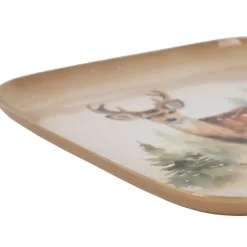 Plateau en fer multicolore cerf - Noel