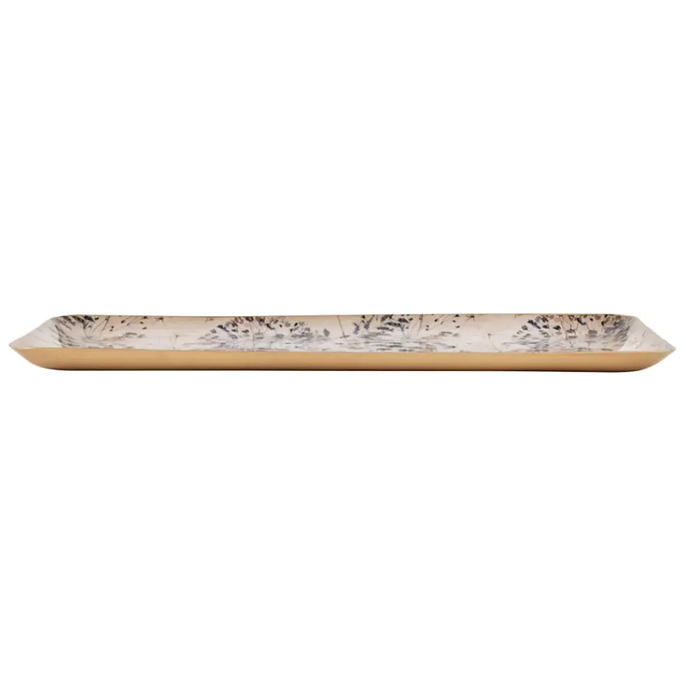 Plateau gypsophile en fer mauve 30x15cm - Botanique