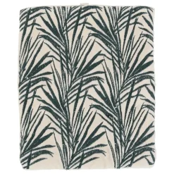 Pochette bijoux voyage tropic'art creme touche emeraude 20x24cm en velours coton