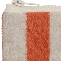Pochette en coton rayée corail et blanc - Palma