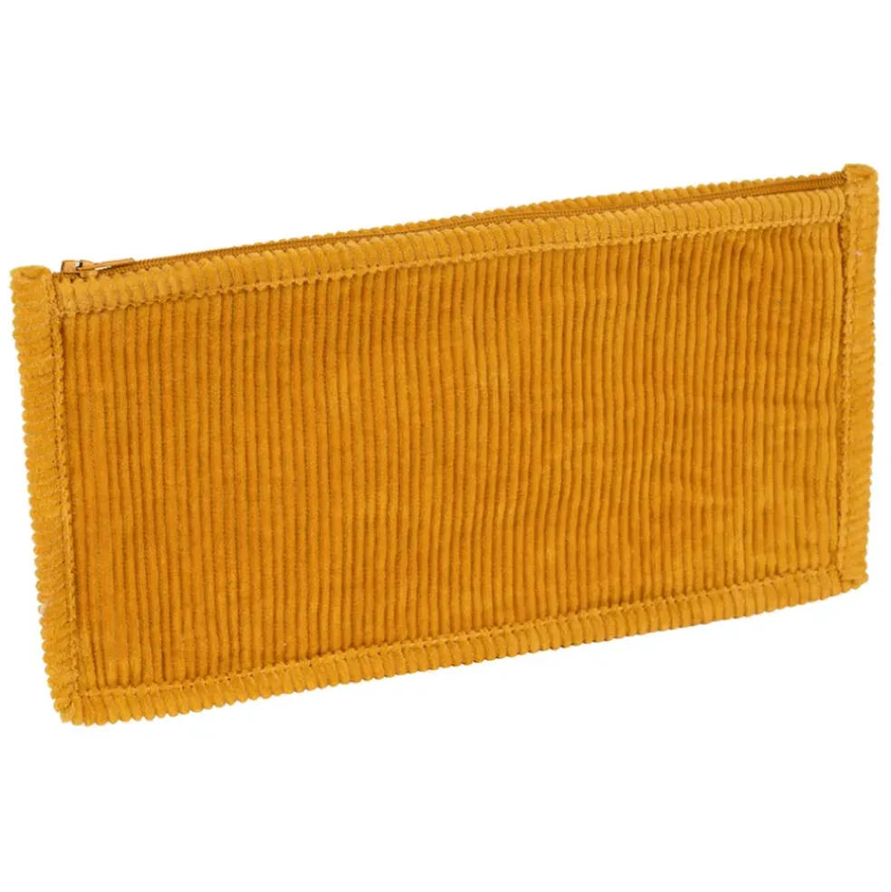 Pochette en velours côtelé moutarde - Flaura