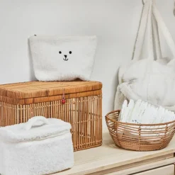 Pochette ourson en tissu blanc - Songes