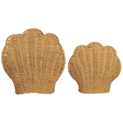 Porte magazine coquillage x2 en corde naturel