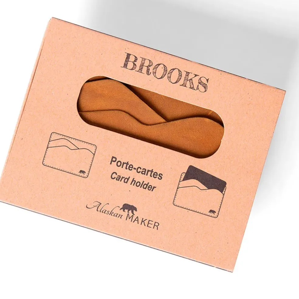 Portefeuille brooks en cuir cognac