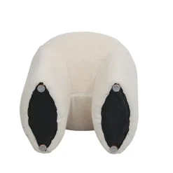 Pouf en tissu bouclette crème - Loa