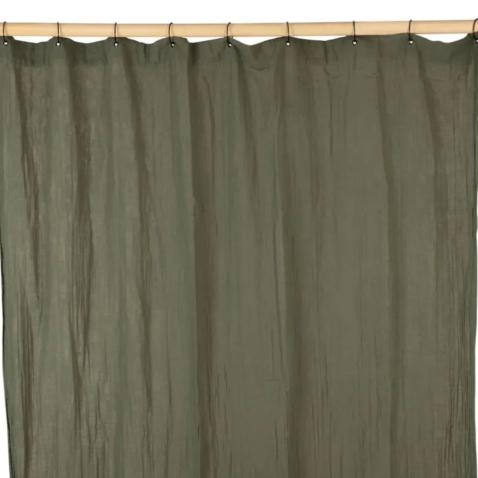 Rideau en voile de coton kaki avec oeillets 120x280cm - Dili