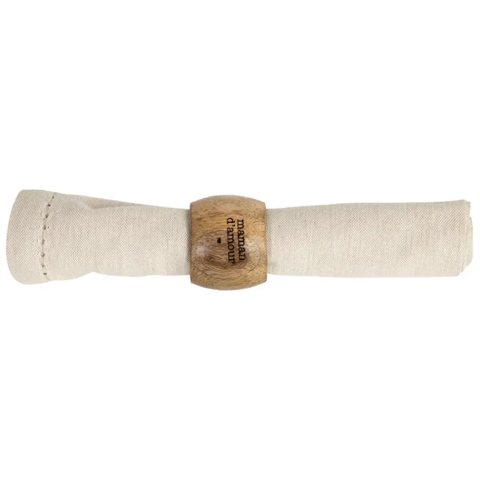 Rond de serviette maman en manguier naturel - Famille
