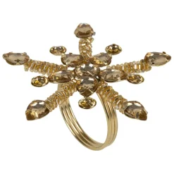 Rond serviette doré d9x5cm - Flocon