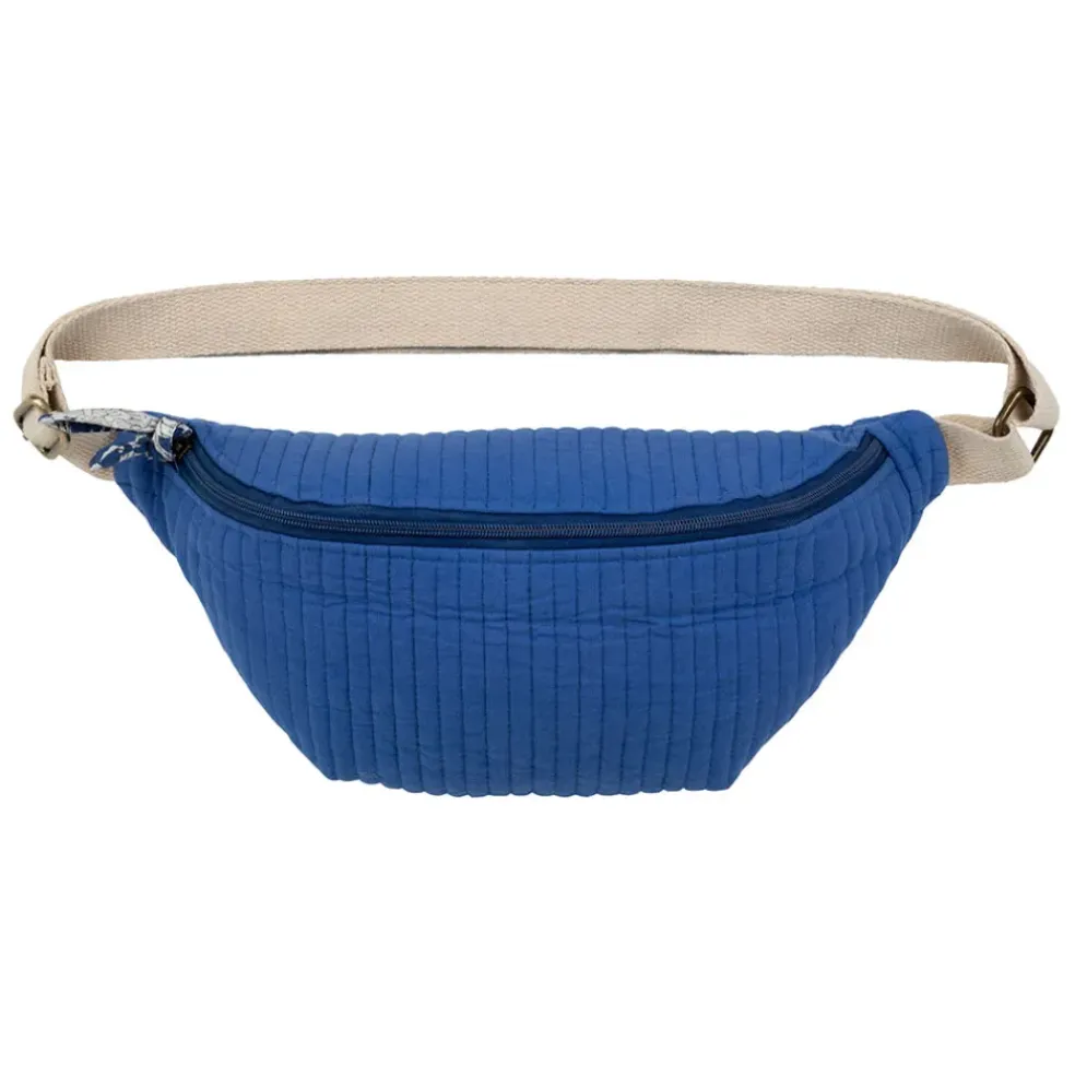 Sac banane en coton matelassé indigo - Flaura