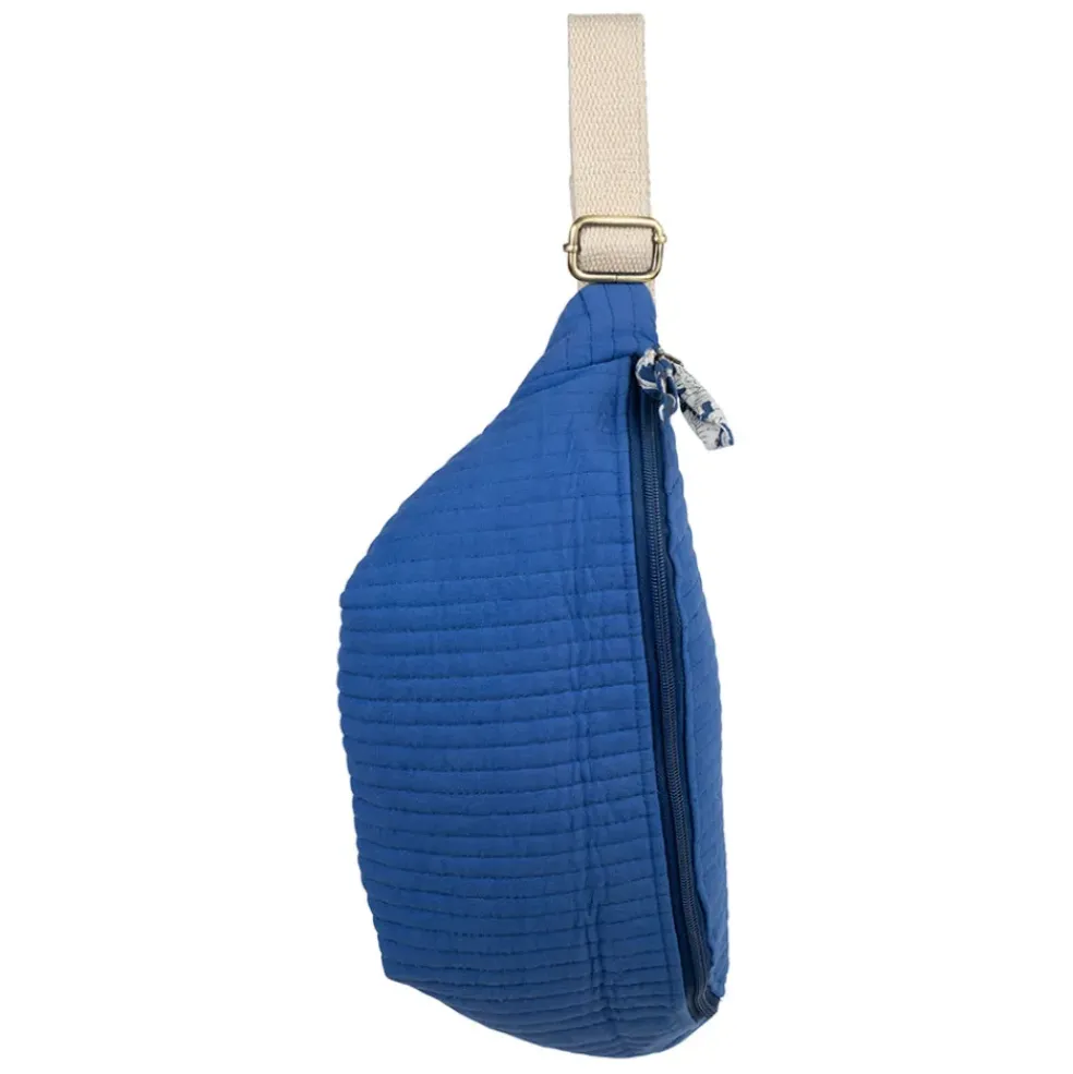 Sac banane en coton matelassé indigo - Flaura