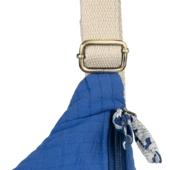 Sac banane en coton matelassé indigo - Flaura