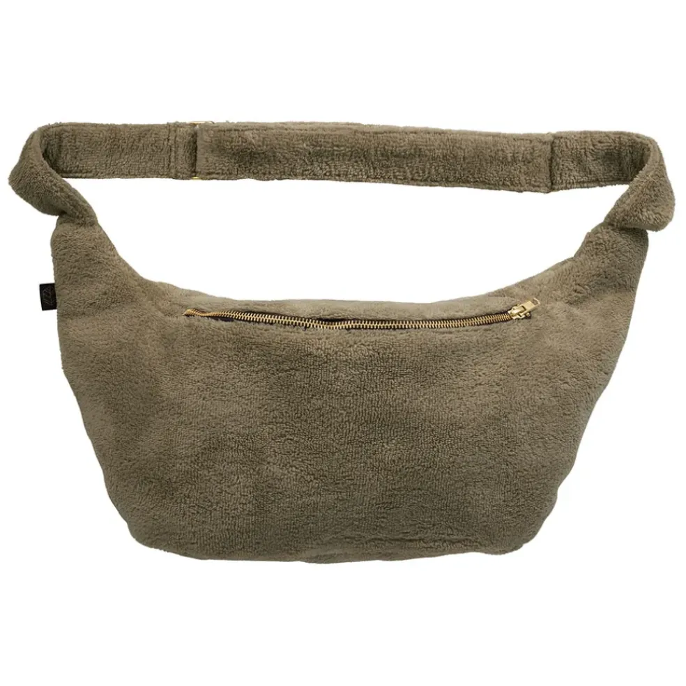 Sac banane en velours kaki - St Tropez
