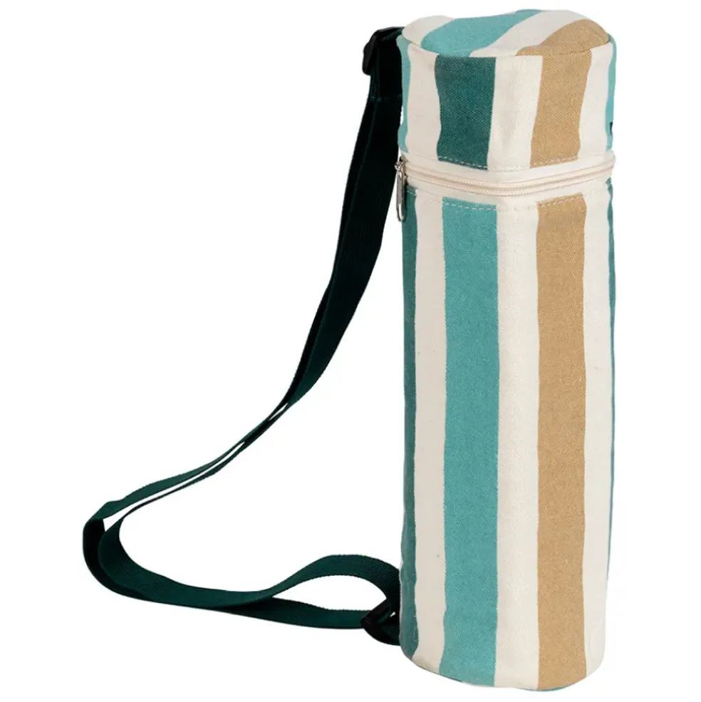 Sac bouteille isotherme en tissu et coton turquoise - Eté A La Mer