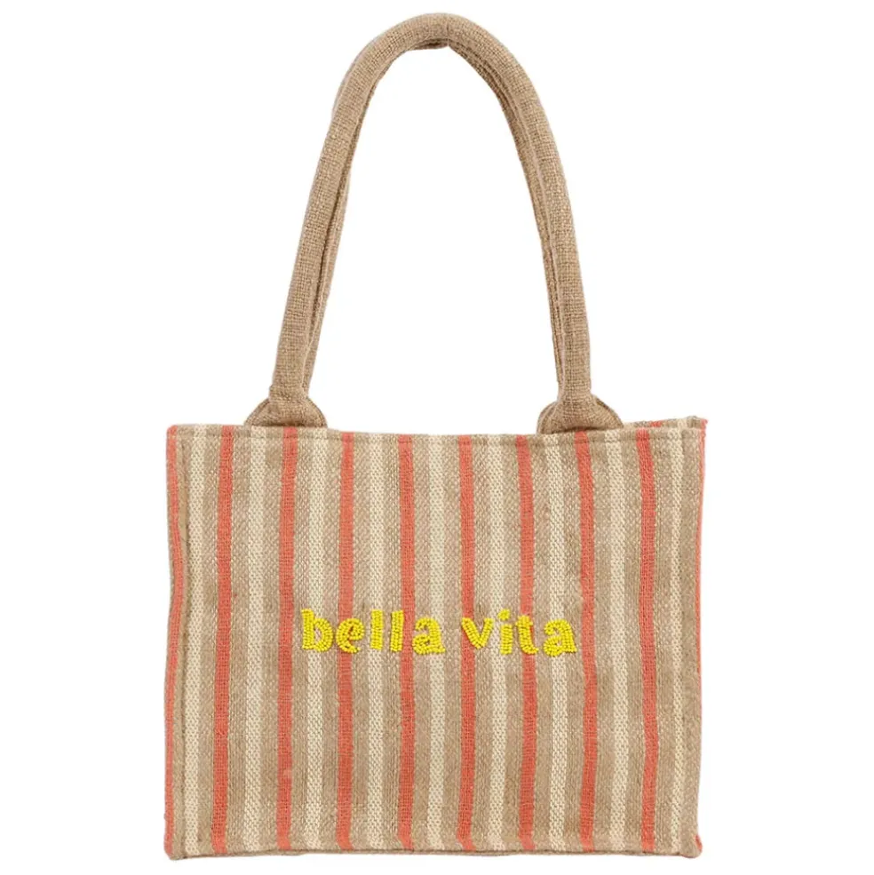 Sac "Bella Vita" en jute et coton naturel - Palma