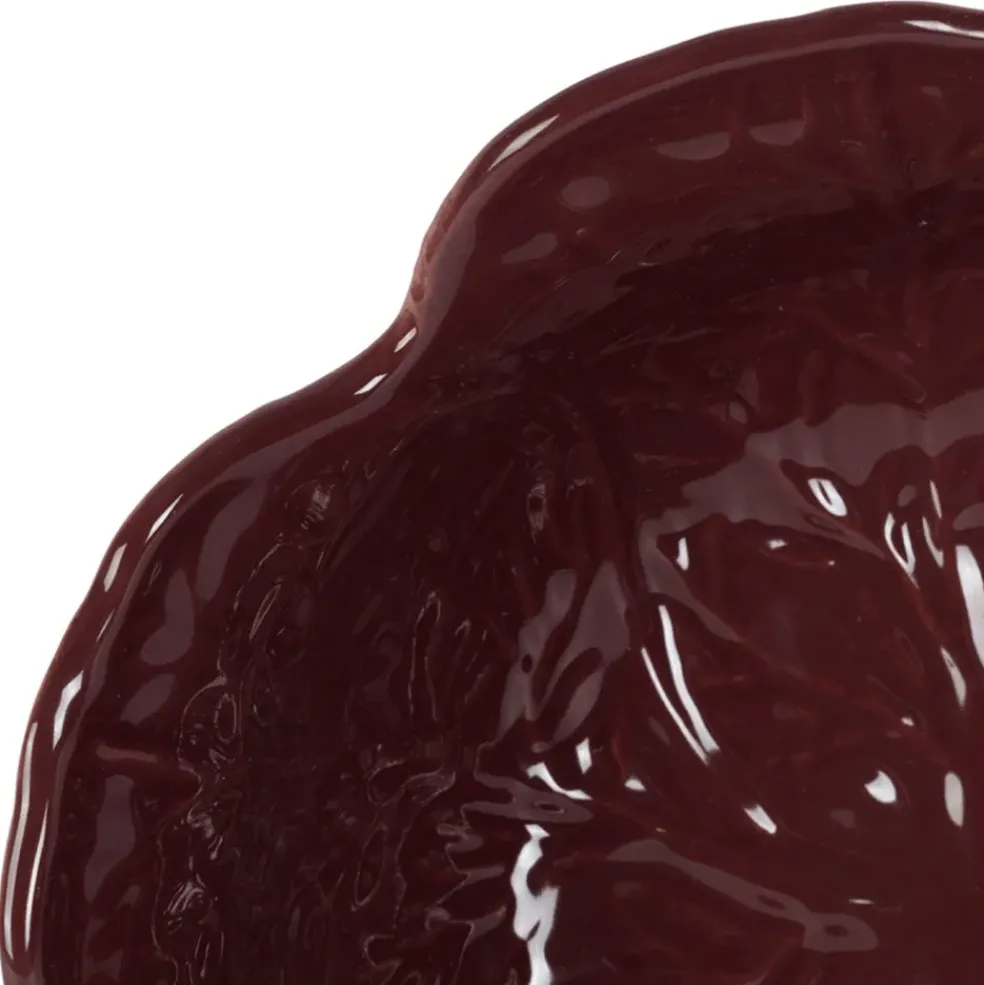 Saladier chou en grès aubergine d27cm - Chou