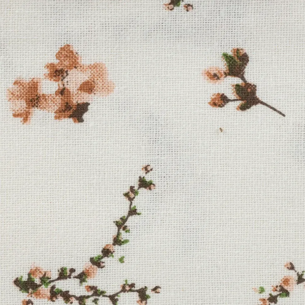 Serviette de table en coton rose et vert 40x40cm - Louise