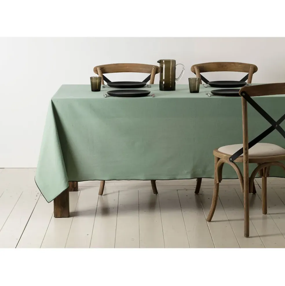 Serviette x2 corino vert d'eau 35x35cm coton lavé 170g/m2