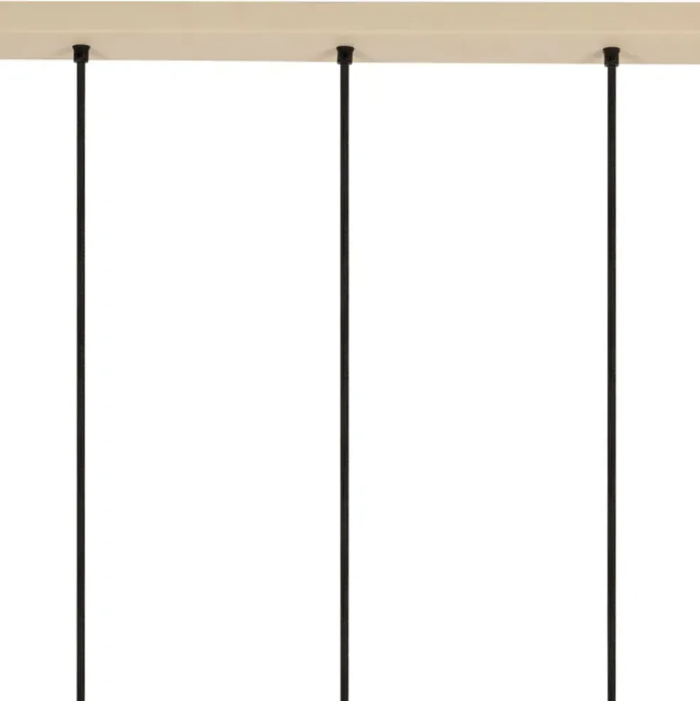 Suspension 5 lampes en fer et manguier sable L114cm - Ferese