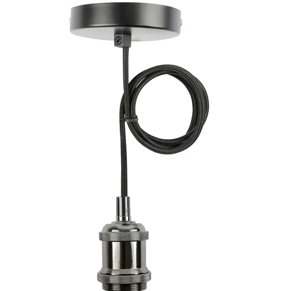 Suspension antique noir - e27 - cable 70 cm