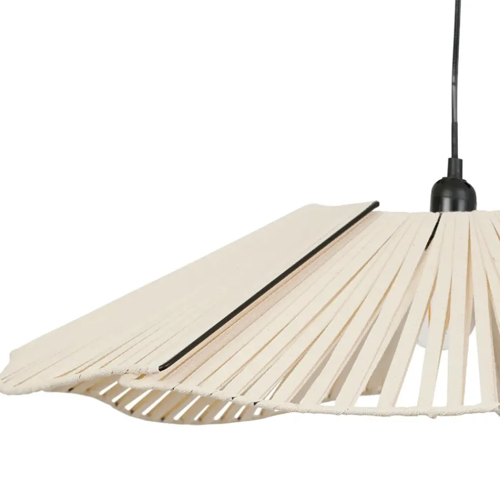 Suspension bohème en coton d41cm crème - Plaka