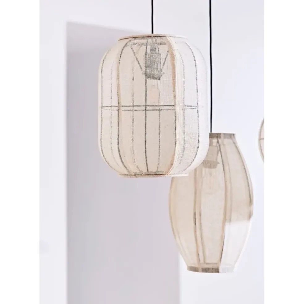 Suspension en coton et fer écru non électrifiée d28xh35cm - Enigma