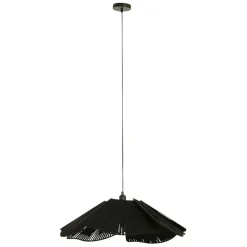 Suspension en fer et coton d70cm noir - plaka