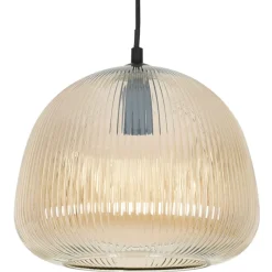 Suspension en verre et fer d26x22cm ambre - Lumi