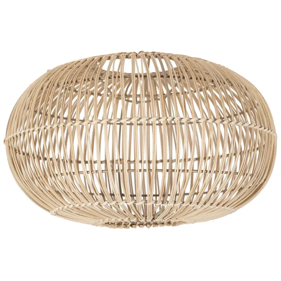 Suspension non électrique en rotin et fer naturel d40cm - Brasil