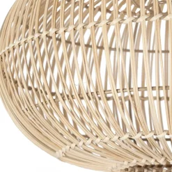 Suspension non électrique en rotin et fer naturel d40cm - Brasil