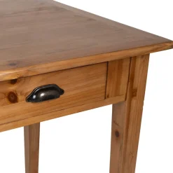 Table à manger 2 tiroirs en sapin et panneau de bois naturel 108x67cm - Terroir