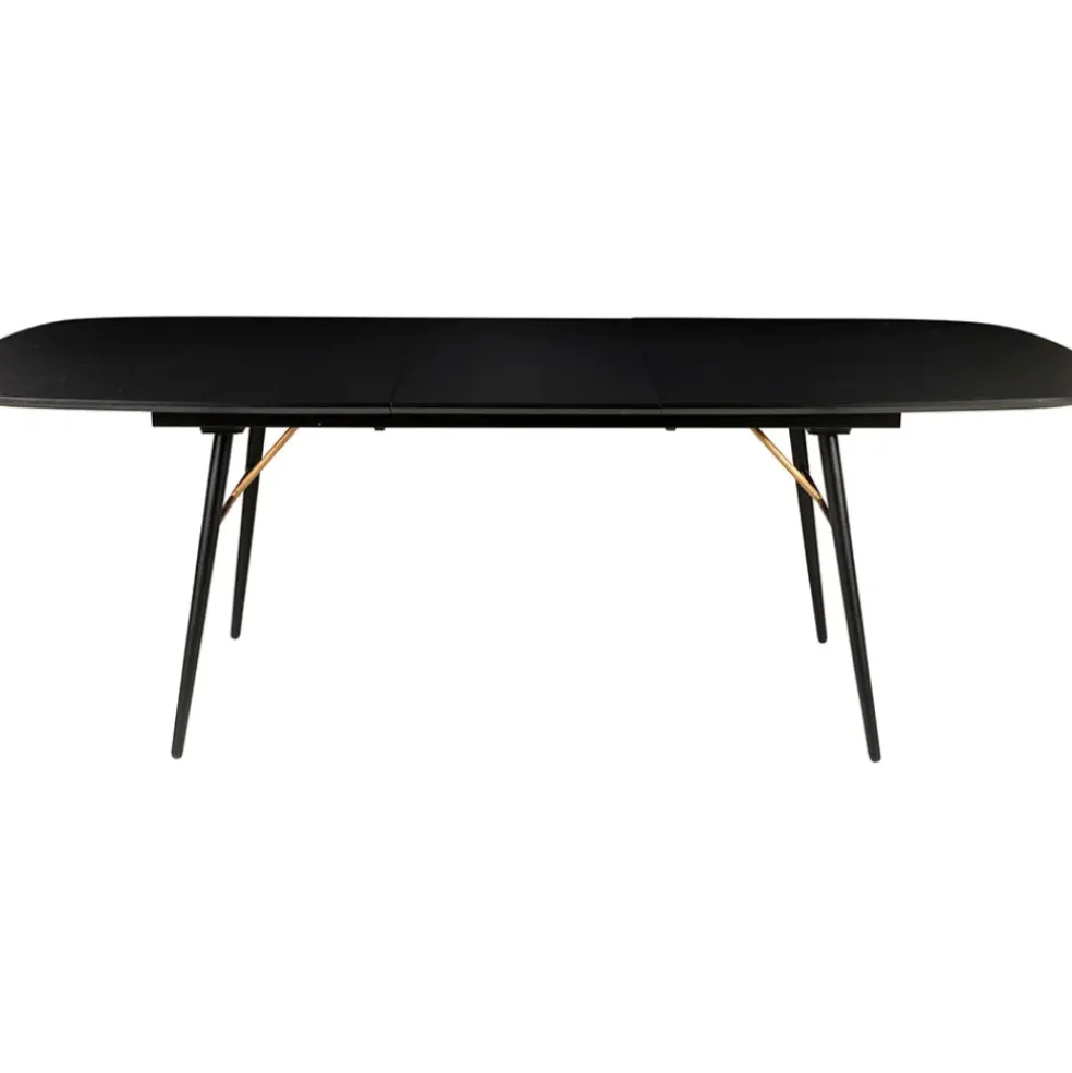 Table à manger avec allonge en placage chêne noir 180x105cm - Verona
