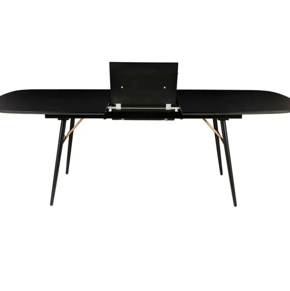 Table à manger avec allonge en placage chêne noir 180x105cm - Verona