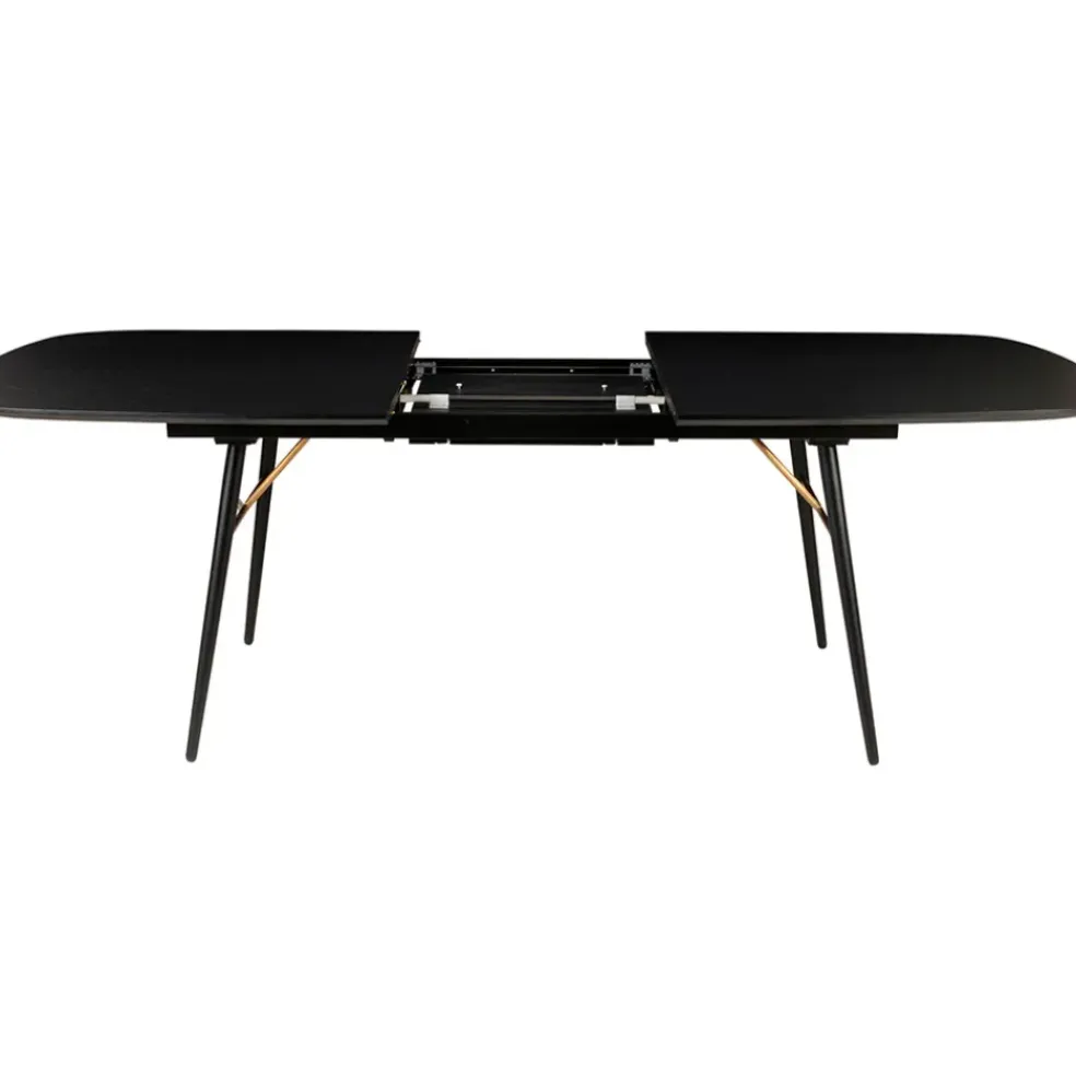 Table à manger avec allonge en placage chêne noir 180x105cm - Verona