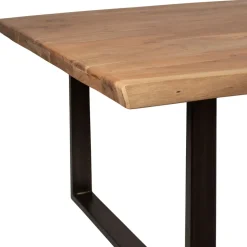 Table à manger en acacia massif et pieds en fer noir 240x110cm - Factory