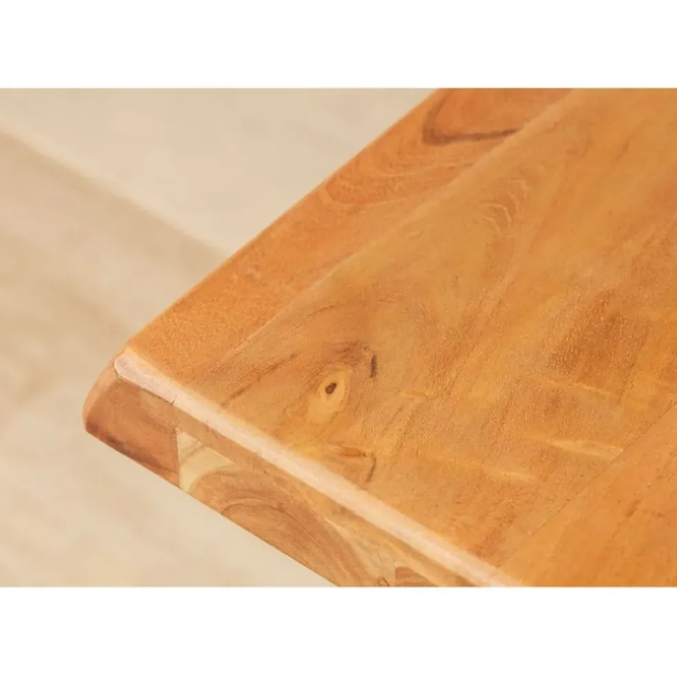 Table à manger en acacia massif et pieds en fer noir 240x110cm - Factory