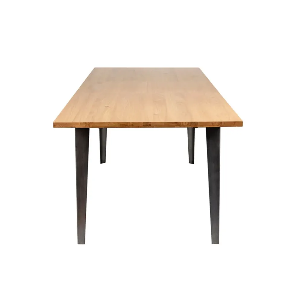 Table à manger en placage chêne 180cm avec allonge 60cm - Manny