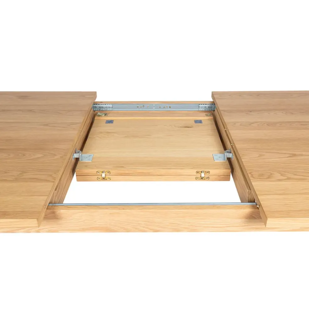 Table à manger en placage chêne 180cm avec allonge 60cm - Manny