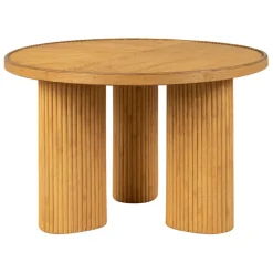 Table basse 3 pieds en bambou et sapin naturel d55xh35cm - Saori