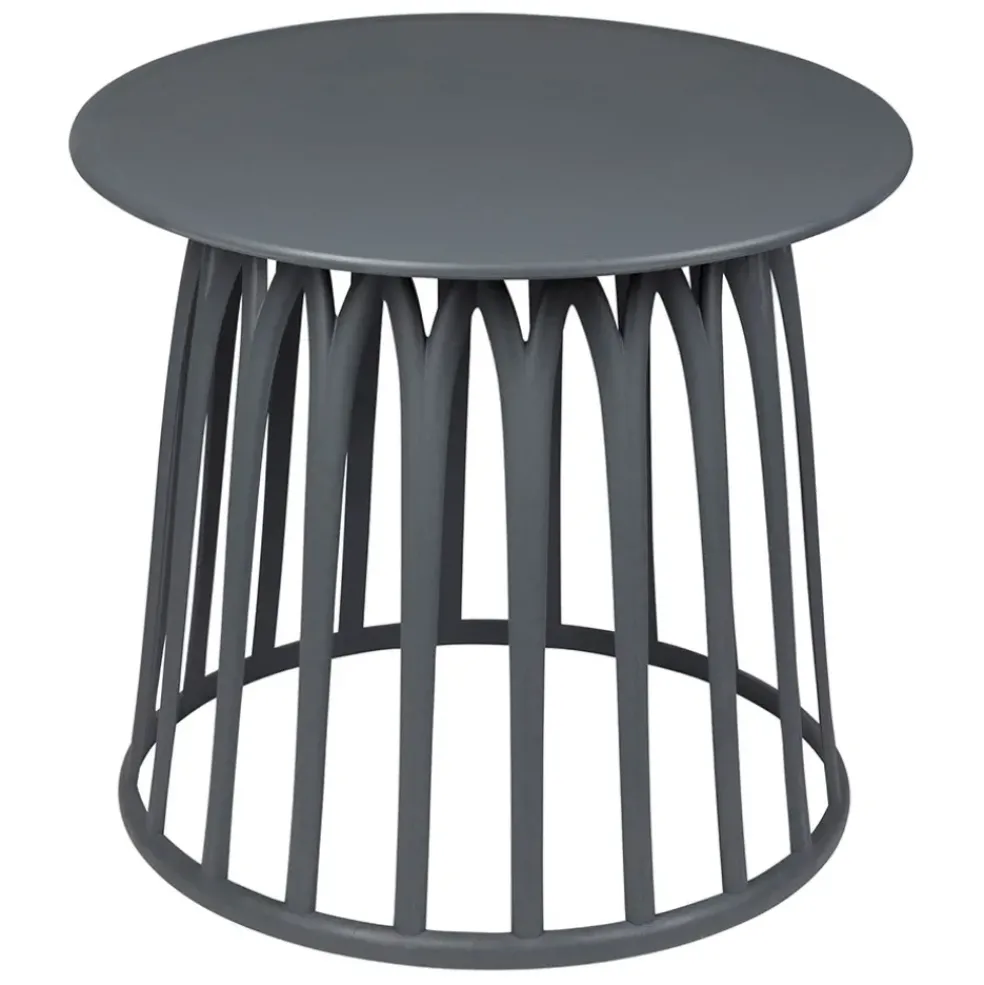 Table basse de jardin ronde grise d50cm - Lumi