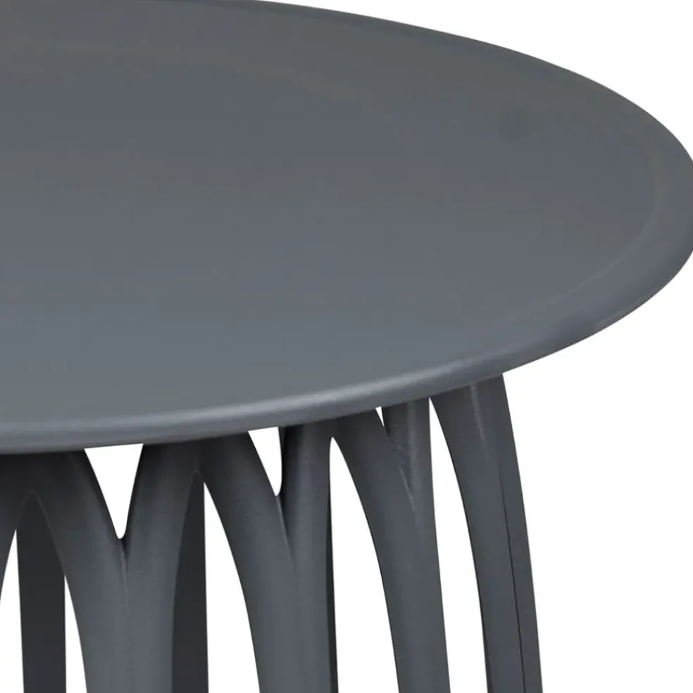 Table basse de jardin ronde grise d50cm - Lumi