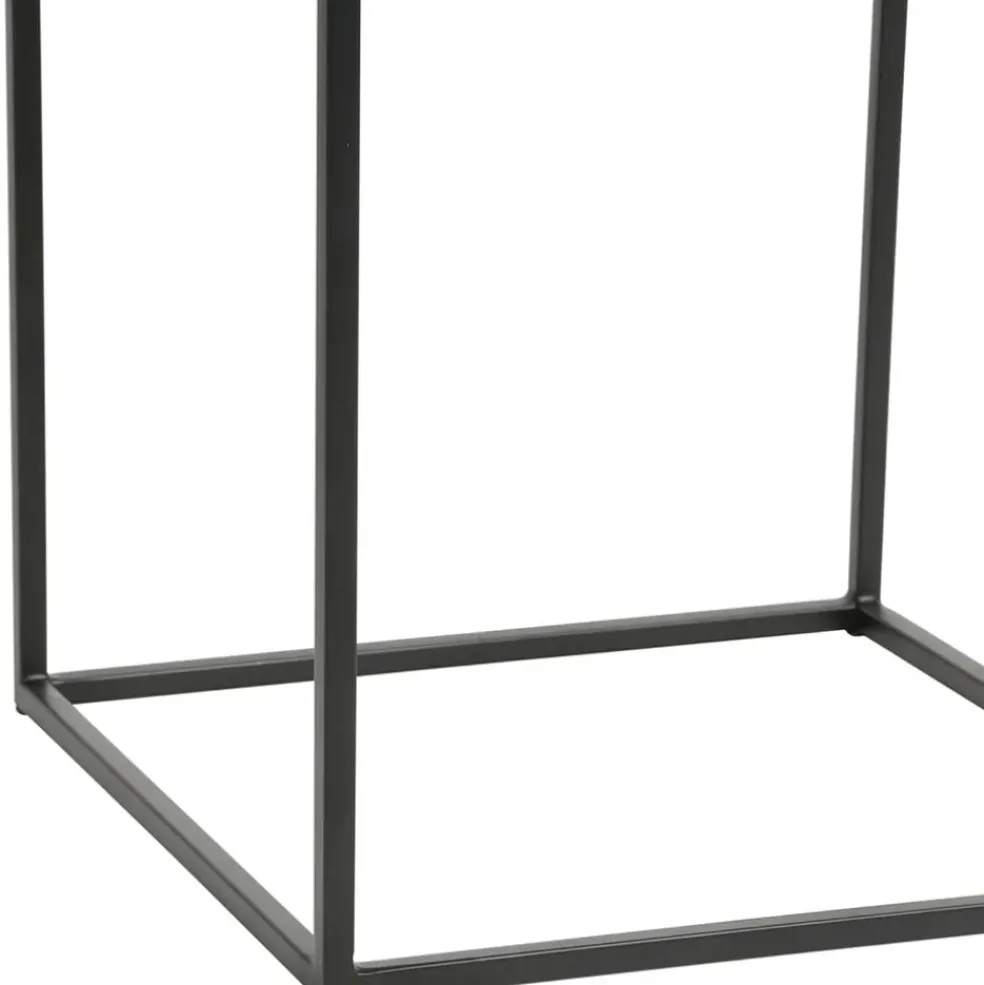 Table basse gigogne carrée (lot de 2) en aluminium et fer doré - Felia