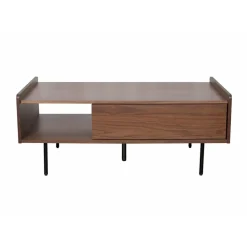 Table basse rectangulaire en placage noyer marron - Gino