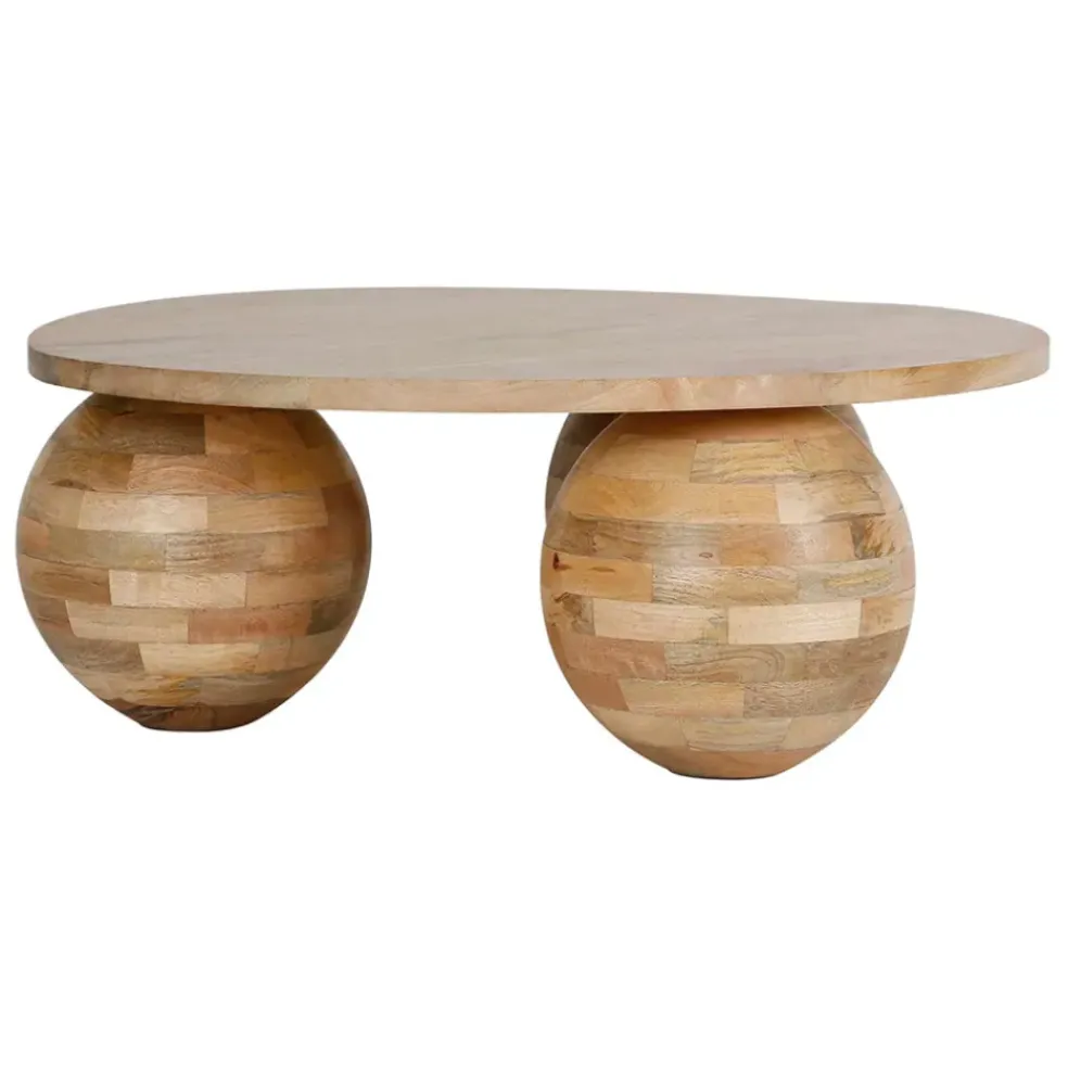 Table basse ronde en manguier naturel d79cm - Organic